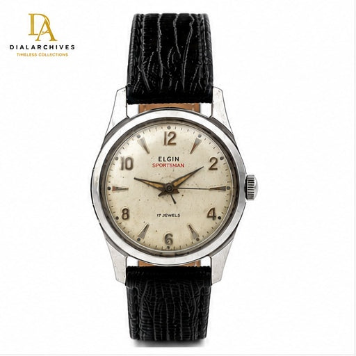 Vintage Elgin Sportsman 17 Jewels Manual-Wind Men’s Watch – Stainless Steel