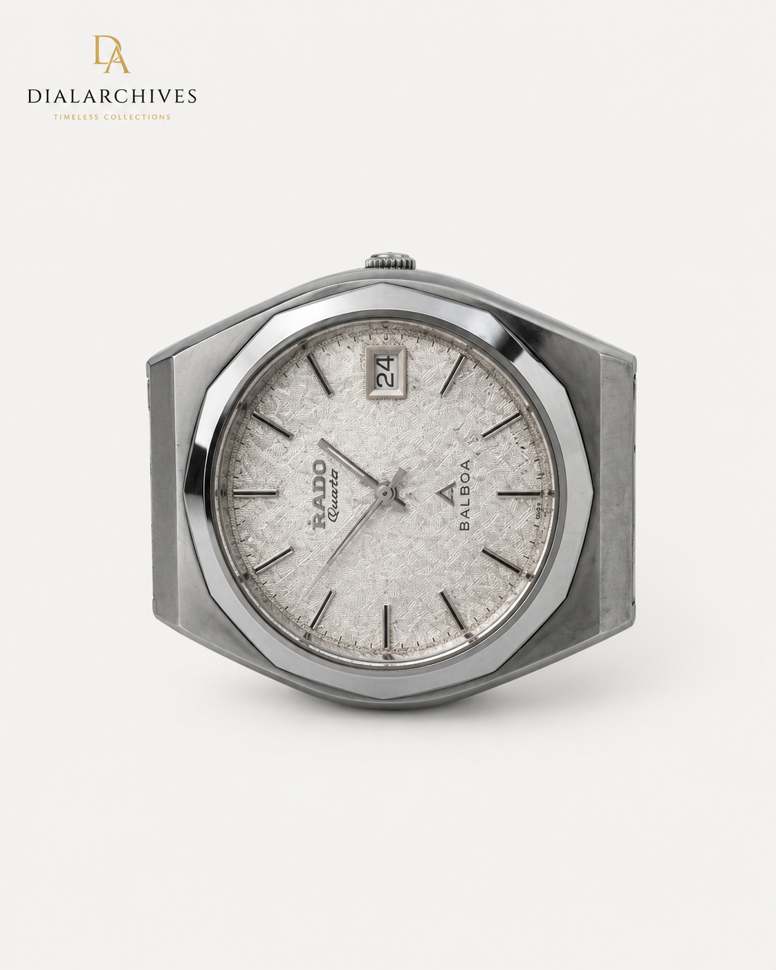 Vintage Rado Balboa Quartz – Textured Silver Dial, Stainless Steel Bracelet