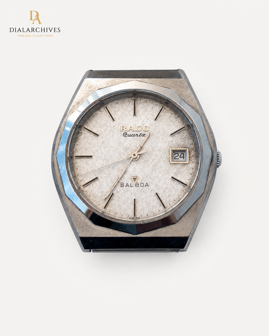 Vintage Rado Balboa Quartz – Textured Silver Dial, Stainless Steel Bracelet