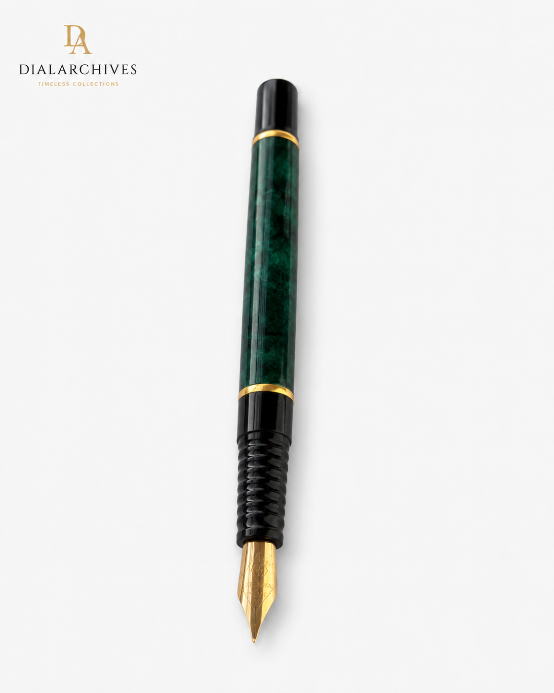 Waterman Paris Green Marbled Fountain Pen with Original Presentation Box