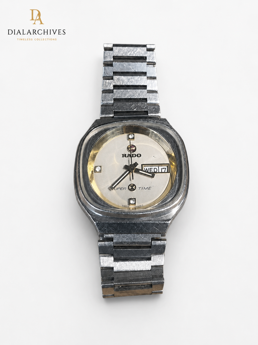 1973 Rado Automatic Watch –Super Time Model, Working – Fair Vintage Condition