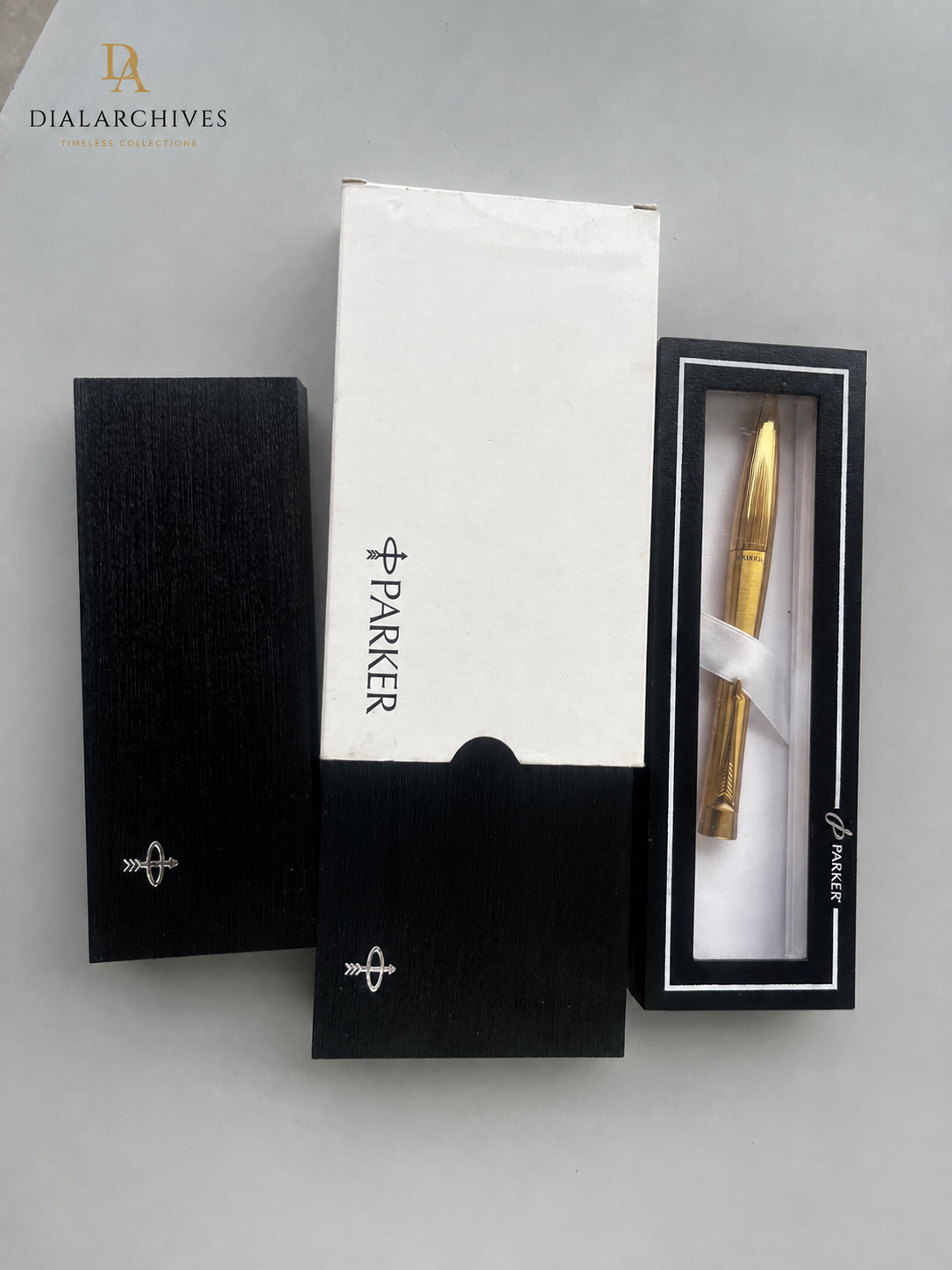 Vintage Parker Pen Lot - Parker 45 Fountain, Ballpoint Duo & Gold Fluted Pen