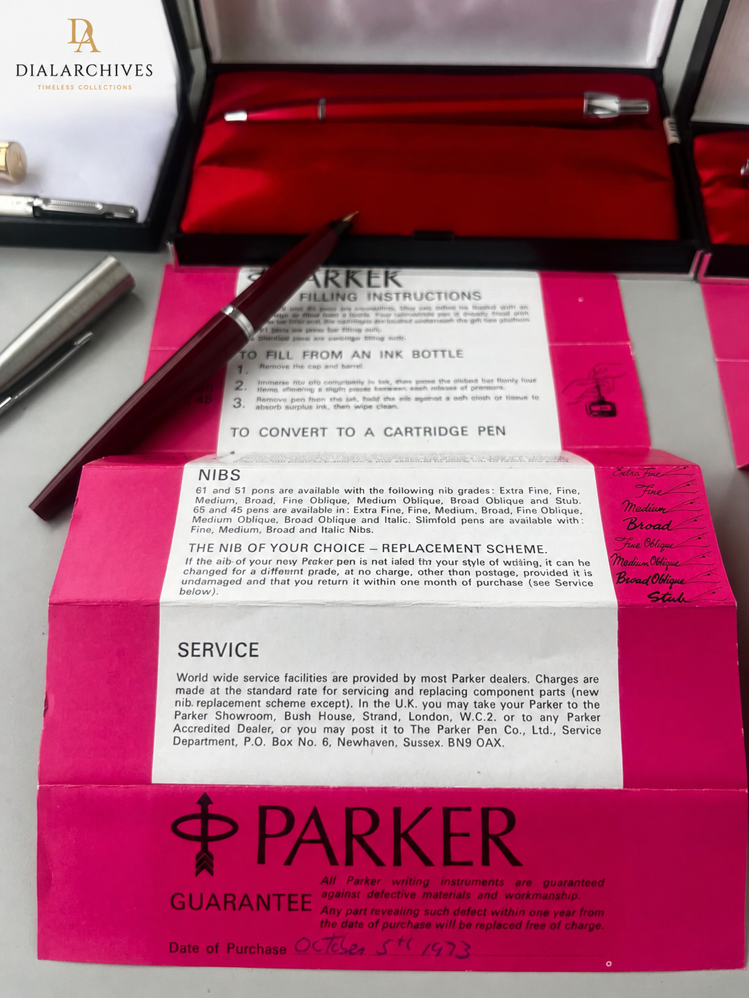 Vintage Parker Pen Lot - Parker 45 Fountain, Ballpoint Duo & Gold Fluted Pen