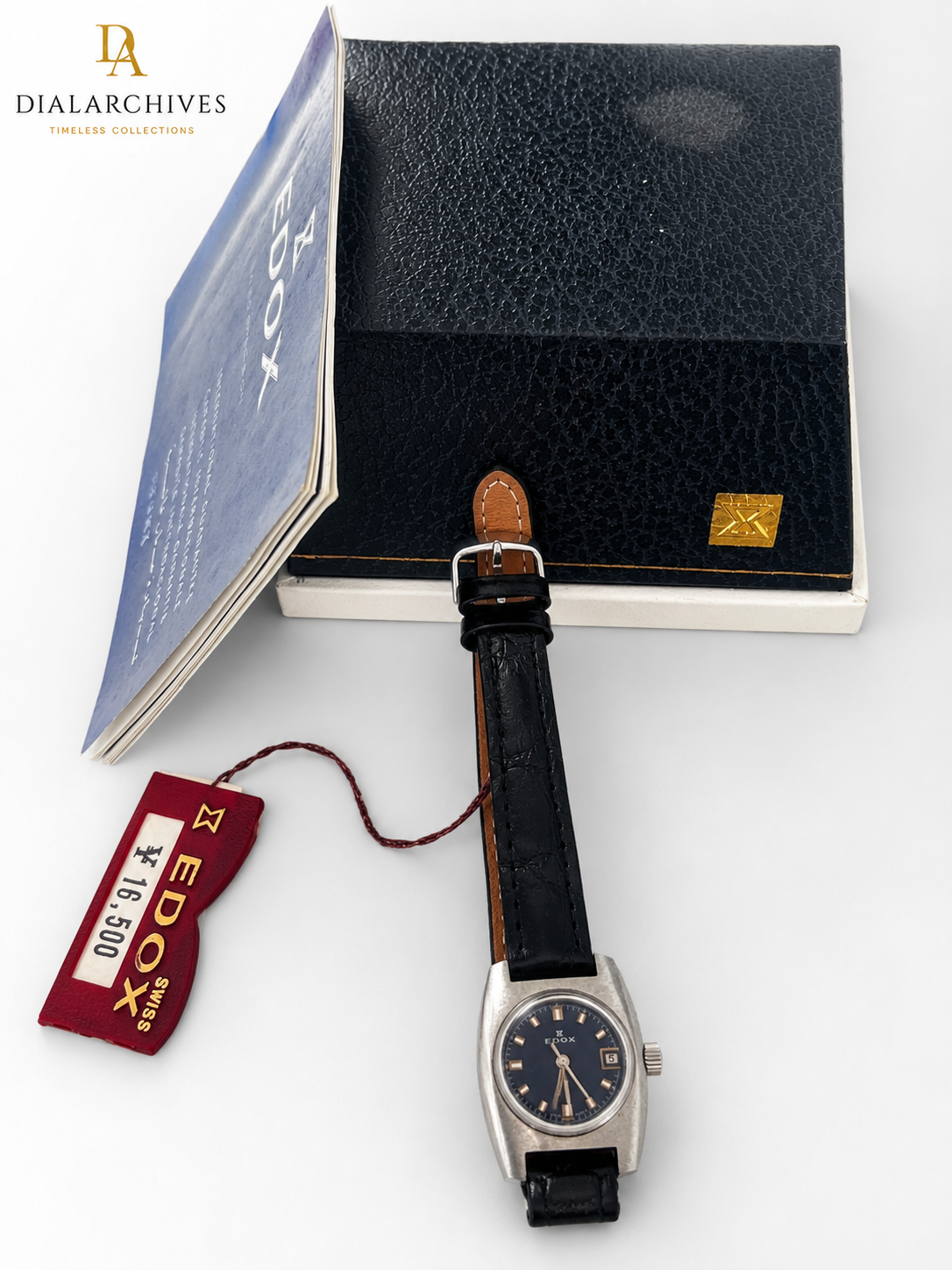 Vintage Edox Swiss Precision Ladies Watch — Blue Dial, Box & International Guarantee