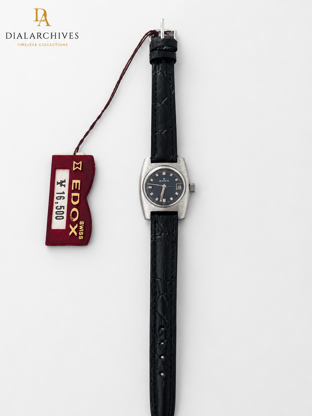 Vintage Edox Swiss Precision Ladies Watch — Blue Dial, Box & International Guarantee