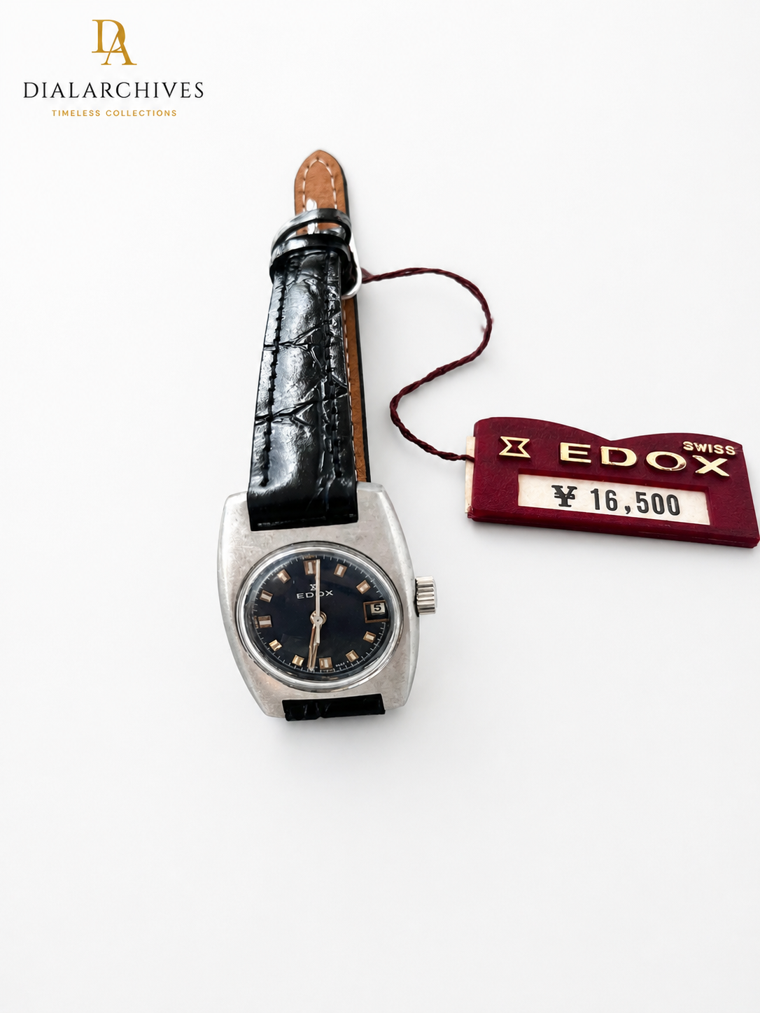 Vintage Edox Swiss Precision Ladies Watch — Blue Dial, Box & International Guarantee