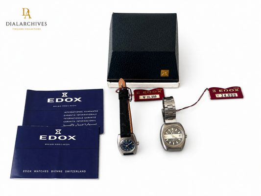Edox Bluebird Vintage Automatic His & Hers Set – Swiss Made, Original Box & Papers
