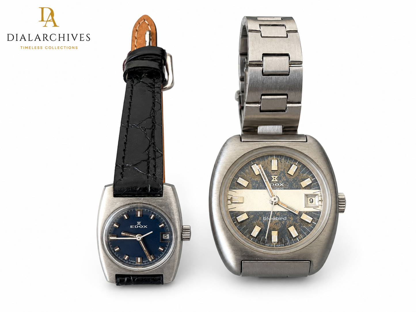 Edox Bluebird Vintage Automatic His & Hers Set – Swiss Made, Original Box & Papers