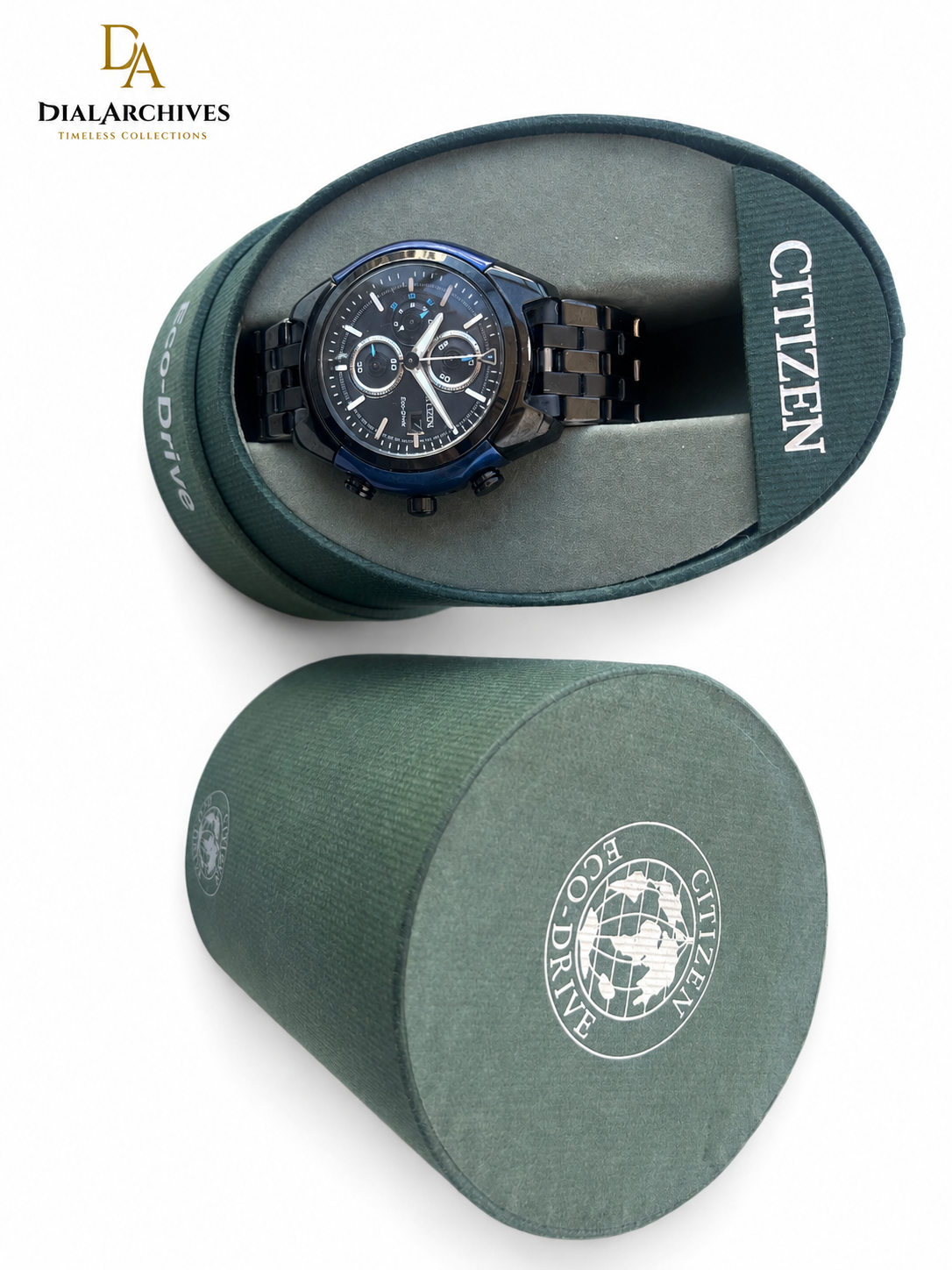 Citizen Eco-Drive Chronograph B612-S078695 – Black & Blue – Boxed