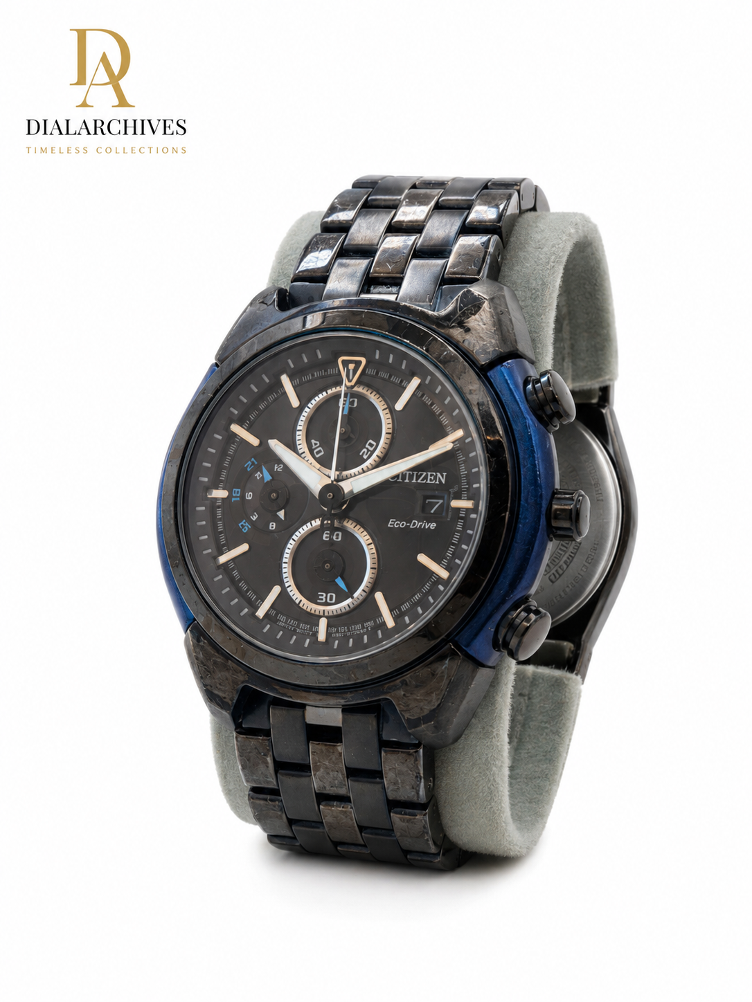 Citizen Eco-Drive Chronograph B612-S078695 – Black & Blue – Boxed