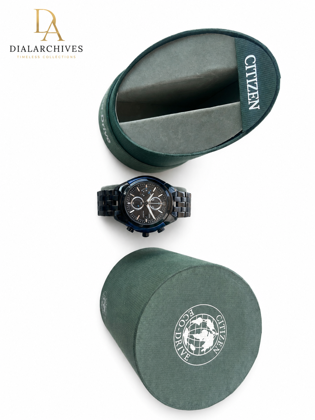 Citizen Eco-Drive Chronograph B612-S078695 – Black & Blue – Boxed
