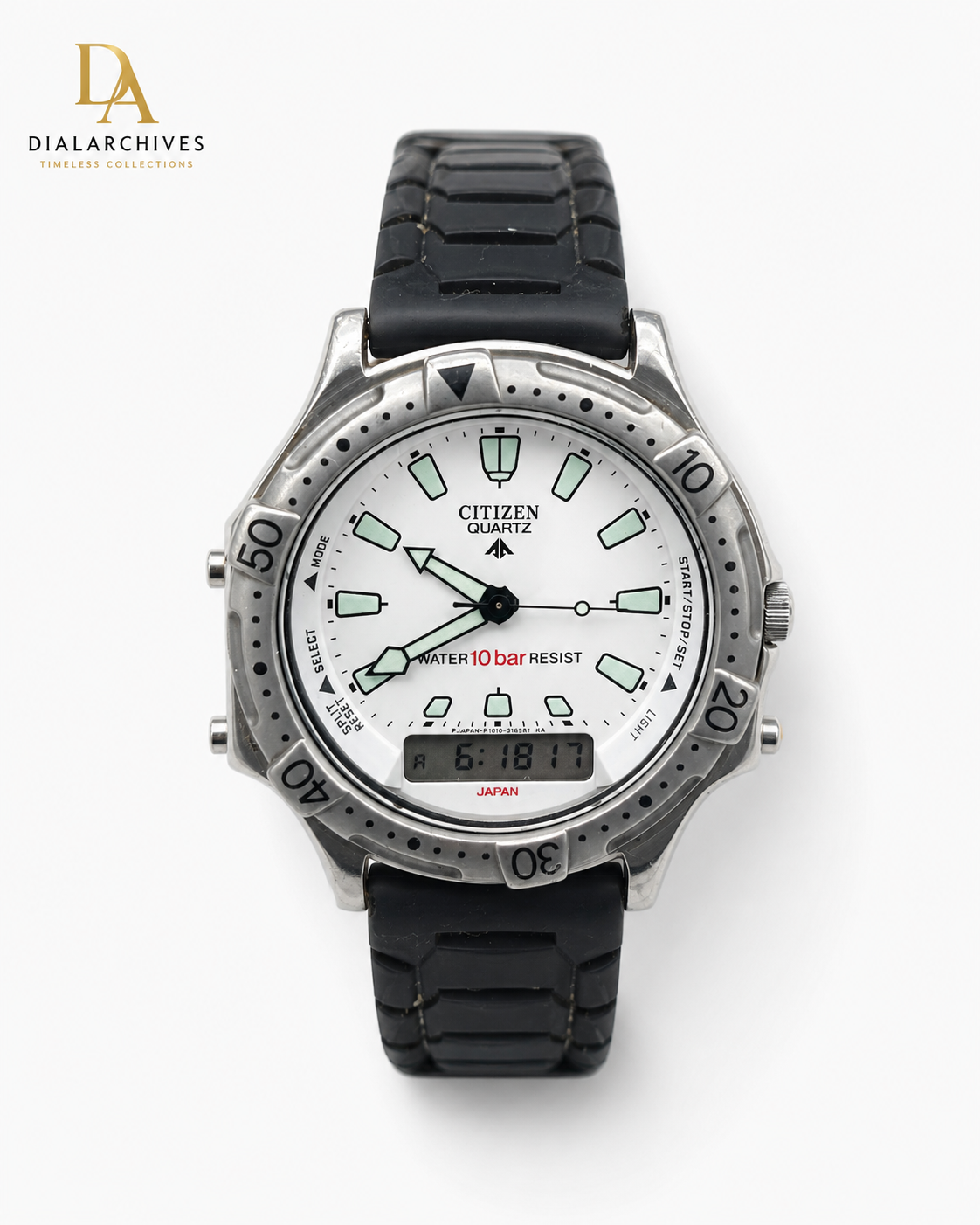 Vintage Citizen Quartz Alarm-Chronograph Ana-Digi 10 Bar Watch – Japan