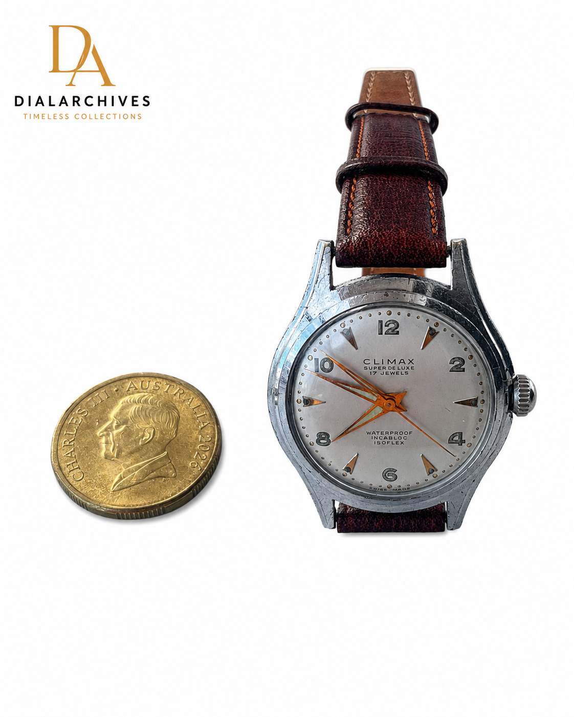 Vintage Climax Super De Luxe 17 Jewels Swiss Made Manual Wind Watch Description: