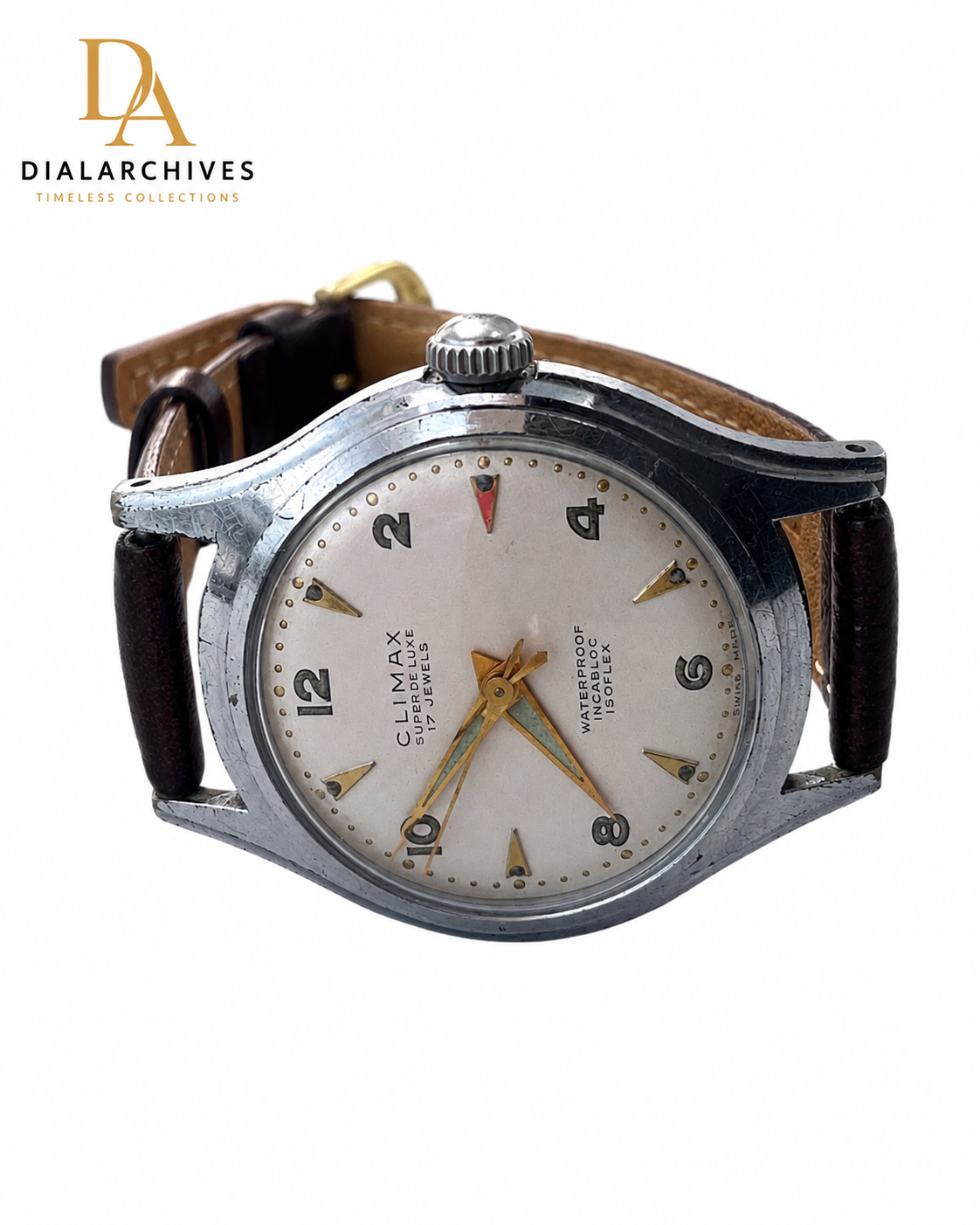Vintage Climax Super De Luxe 17 Jewels Swiss Made Manual Wind Watch Description: