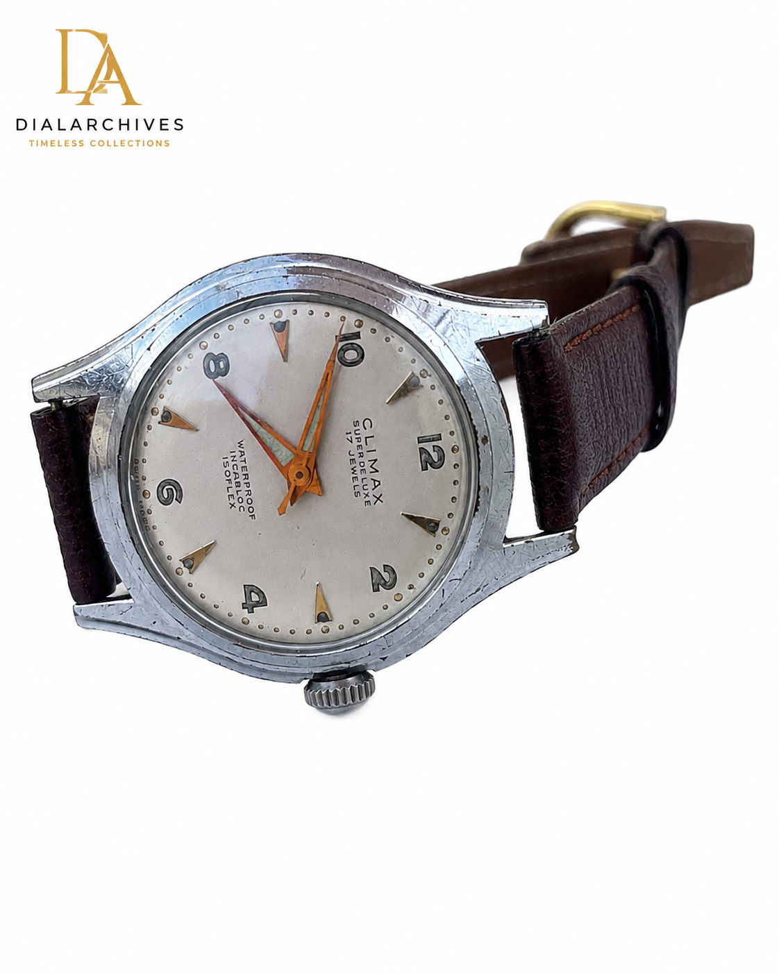 Vintage Climax Super De Luxe 17 Jewels Swiss Made Manual Wind Watch Description: