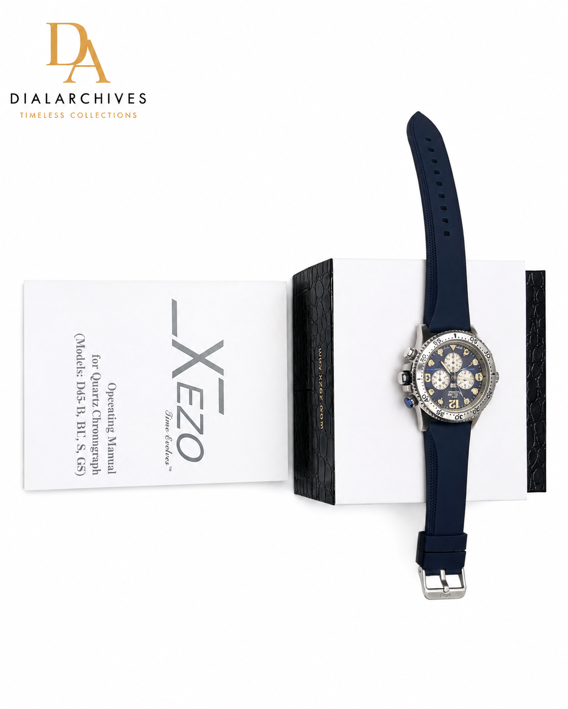 Xezo Air Commando D45-BU Limited Edition Swiss Made Chronograph – Box & Manual
