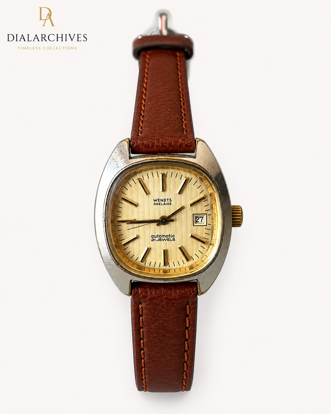 Vintage Wendts Adelaide Automatic 21 Jewels Watch – Date – New Leather Strap