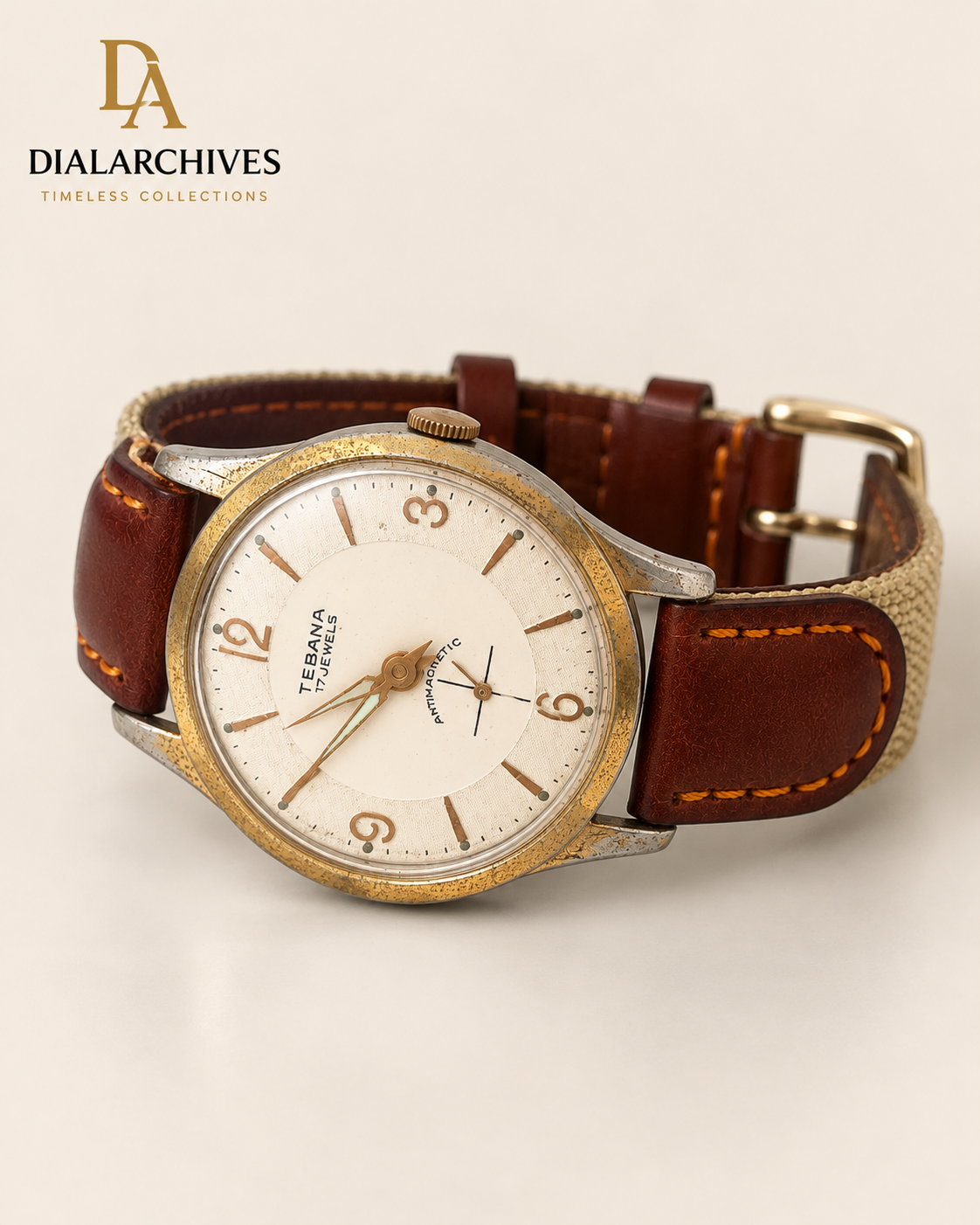 Vintage Tebana 17 Jewels Swiss Mechanical Watch – Antimagnetic – Gold-Tone