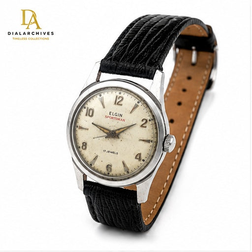 Vintage Elgin Sportsman 17 Jewels Manual-Wind Men’s Watch – Stainless Steel