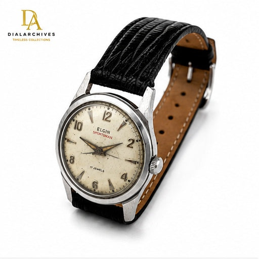 Vintage Elgin Sportsman 17 Jewels Manual-Wind Men’s Watch – Stainless Steel